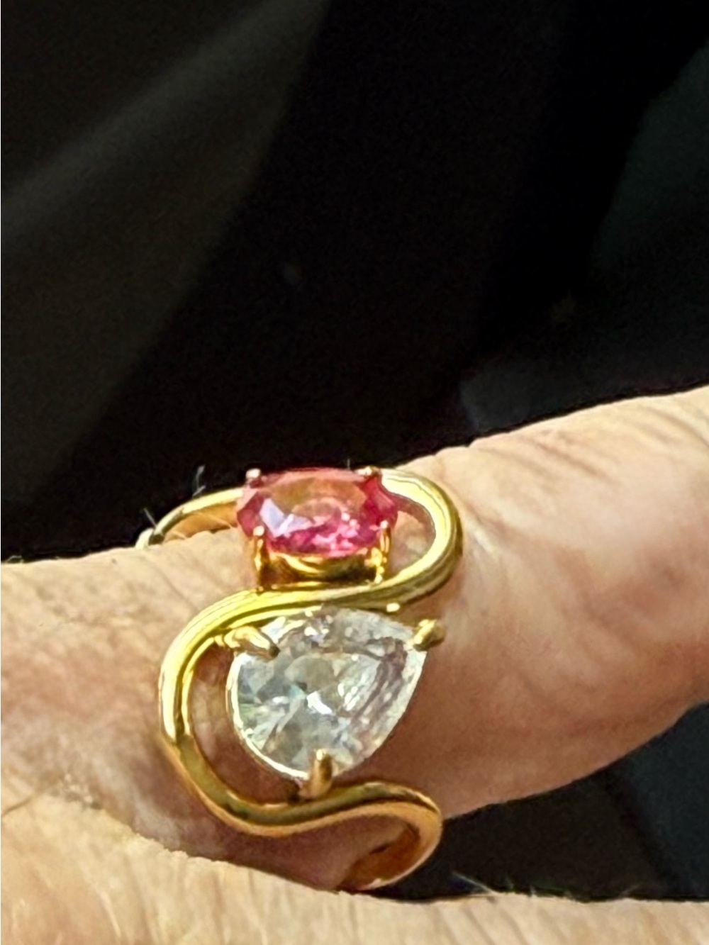 Brand new pink  Ruby with white zirconia stone ring